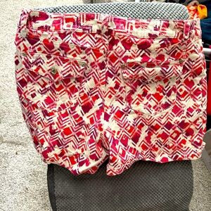 Sonoma patterned jean shorts, mid rise